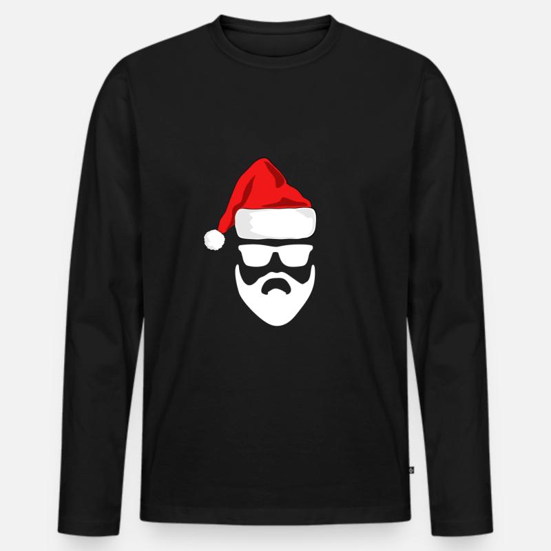 Weihnachtsmann - Männer Premium Bio Langarmshirt - Schwarz