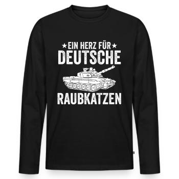 Panzerfahrer Soldat Panzer - Männer Premium Bio Langarmshirt - Schwarz - Vorne - Nico (187cm)