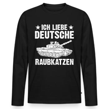 Panzerfahrer Soldat Panzer - Männer Premium Bio Langarmshirt - Schwarz - Vorne - Nico (187cm)
