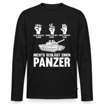 Panzerfahrer Soldat Panzer - Männer Premium Bio Langarmshirt - Schwarz - Vorne - Nico (187cm)