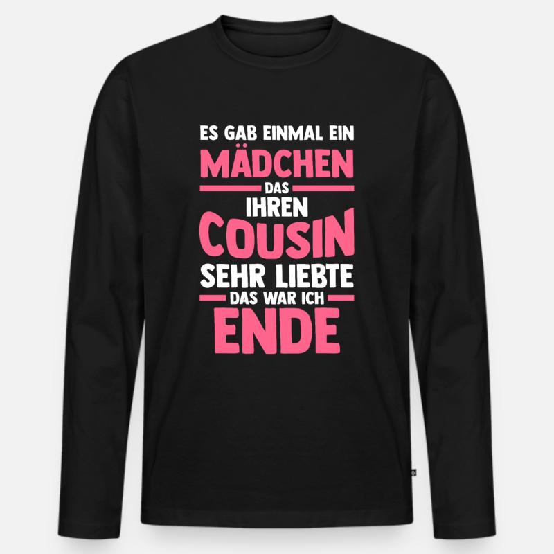 Cousine Cousins Cousin - Männer Premium Bio Langarmshirt - Schwarz