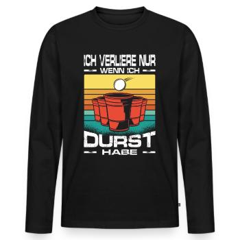 Ich Verliere Nur Wenn Ich Durst Habe Beerpong - Männer Premium Bio Langarmshirt - Schwarz - Vorne - Nico (187cm)