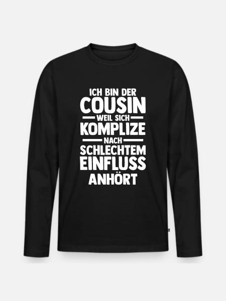 Cousins Cousin - Männer Premium Bio Langarmshirt - Schwarz