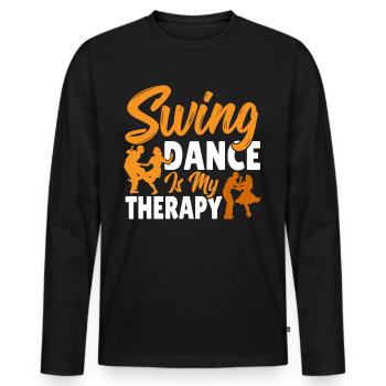 Tänzer Swing Dance ist meine Therapie Swing - Männer Premium Bio Langarmshirt - Schwarz - Vorne - Nico (187cm)