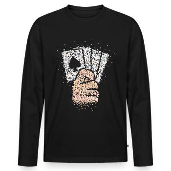 Tricksters, Tours de cartes, Magiciens de scène, Magiciens - T-shirt manches longues Premium bio Homme - noir - Devant - Nico (187cm)