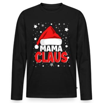Maman Noël - T-shirt manches longues Premium bio Homme - noir - Devant - Nico (187cm)