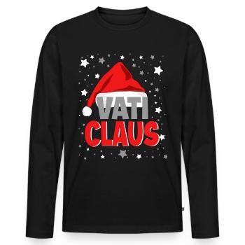 Papa Noël Noël - T-shirt manches longues Premium bio Homme - noir - Devant - Nico (187cm)