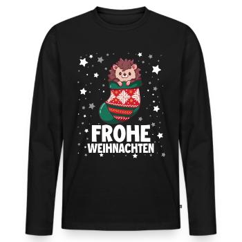 Frohe Weinachten - Männer Premium Bio Langarmshirt - Schwarz - Vorne - Nico (187cm)