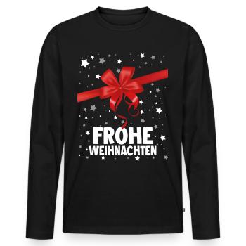 Frohe Weinachten Geschenk - Männer Premium Bio Langarmshirt - Schwarz - Vorne - Nico (187cm)