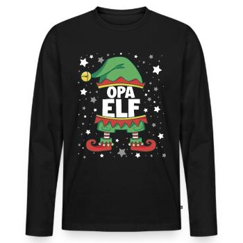Grandpa Elf - Men's Premium Organic Long Sleeve Shirt - black - Front - Nico (187cm)