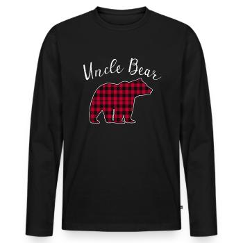 Uncle Bear - Men's Premium Organic Long Sleeve Shirt - black - Front - Nico (187cm)