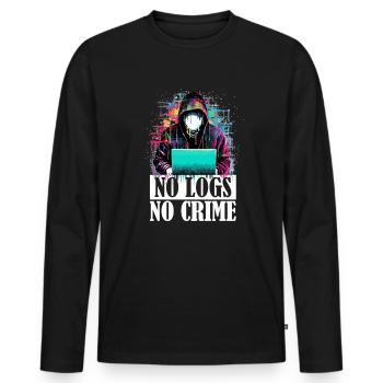 No Logs No Crime: Ethical Hacker's - Men's Premium Organic Long Sleeve Shirt - black - Front - Nico (187cm)