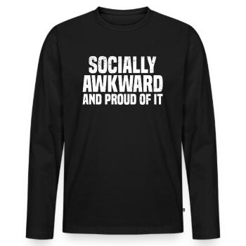 Misanthrope Antisocial Introvert - Men's Premium Organic Long Sleeve Shirt - black - Front - Nico (187cm)