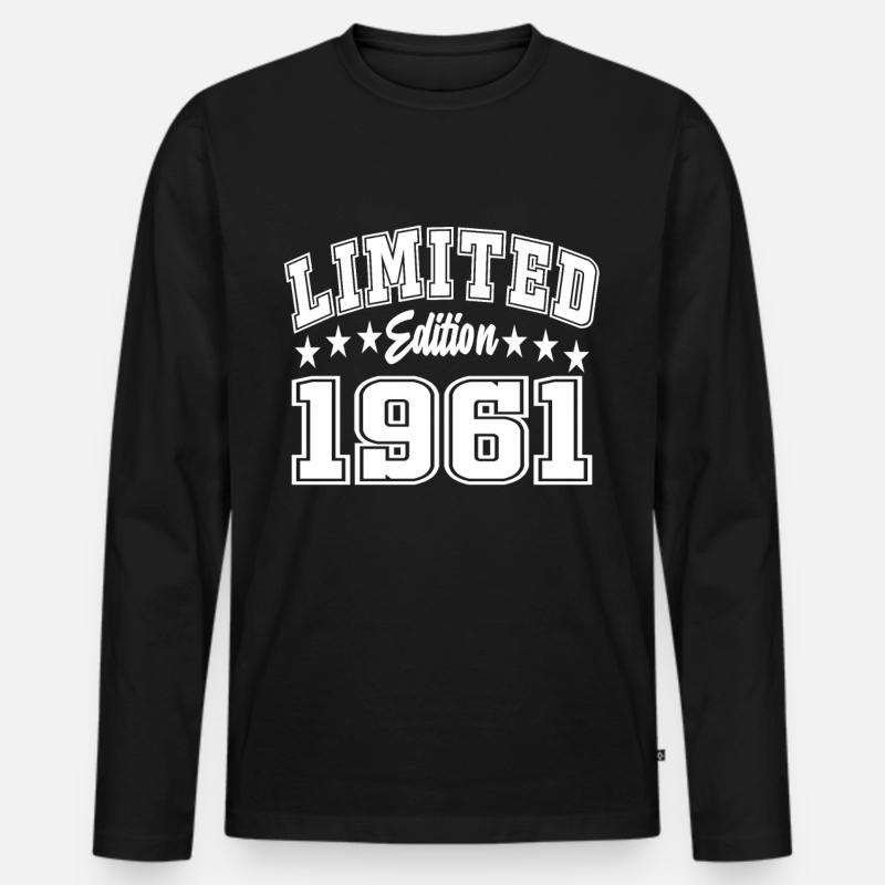 Limited Edition 1961 - Männer Premium Bio Langarmshirt - Schwarz