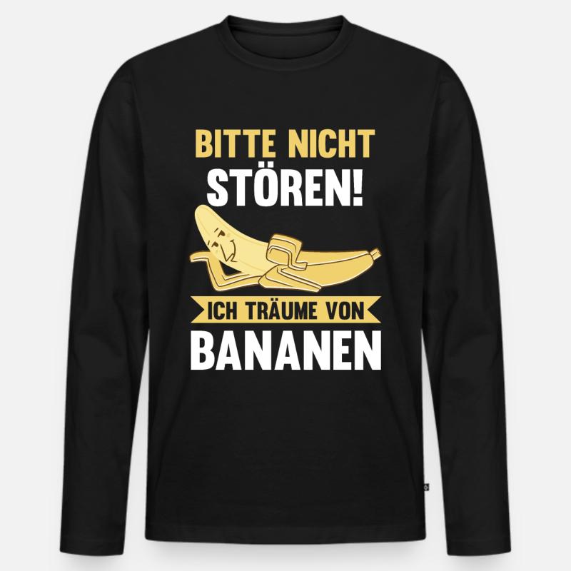 Früchte Banane - Männer Premium Bio Langarmshirt - Schwarz