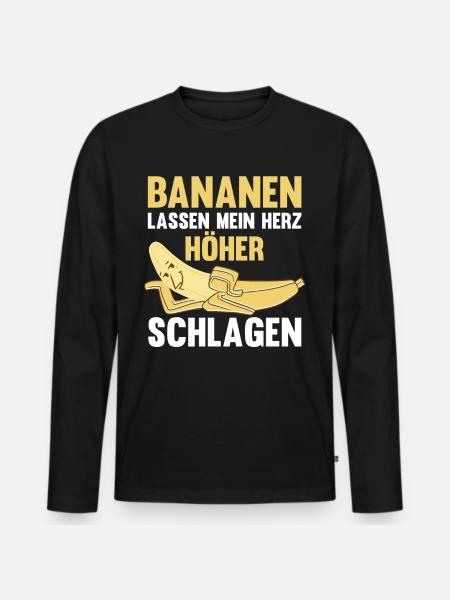 Früchte Banane - Männer Premium Bio Langarmshirt - Schwarz