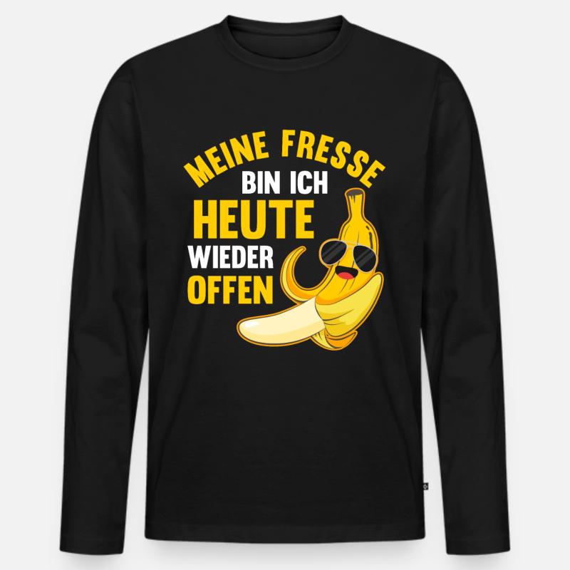 Früchte Banane - Männer Premium Bio Langarmshirt - Schwarz
