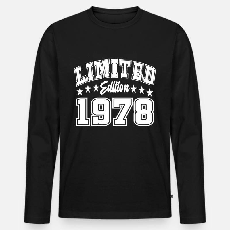 Limited Edition 1978 - Männer Premium Bio Langarmshirt - Schwarz
