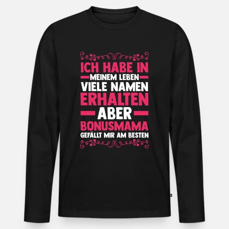 Stiefmutter Stiefmama Bonusmama - Männer Premium Bio Langarmshirt - Schwarz