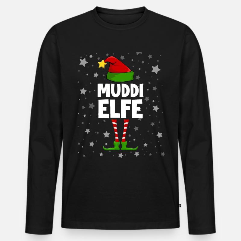 Muddi Elfe - Männer Premium Bio Langarmshirt - Schwarz