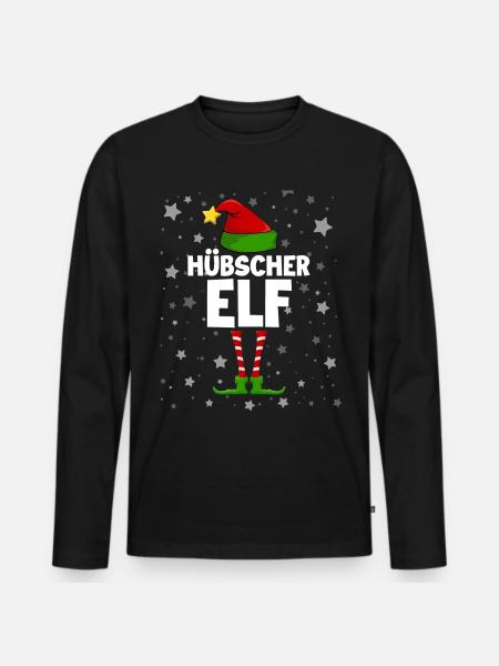 Hübscher Elf - Männer Premium Bio Langarmshirt - Schwarz