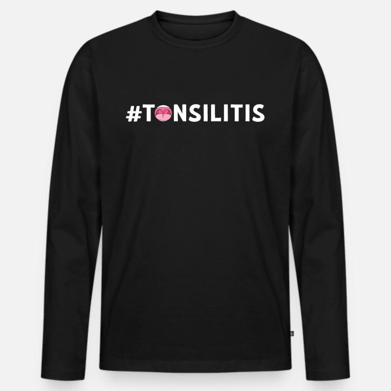 Tonsillitis Überlebender #Tonsilitis - Männer Premium Bio Langarmshirt - Schwarz