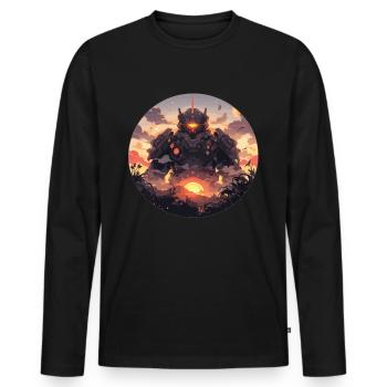 Robot Robot Robotique Robot Enfants Robots - T-shirt manches longues Premium bio Homme - noir - Devant - Nico (187cm)
