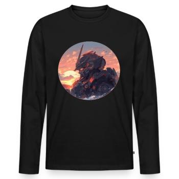 Robot Robot Robotique Robot Enfants Robots - T-shirt manches longues Premium bio Homme - noir - Devant - Nico (187cm)