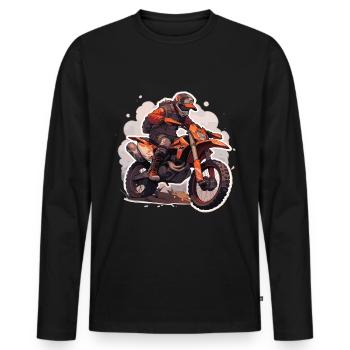 Motocross Motocross Motorcycle Motocross Kids - Men's Premium Organic Long Sleeve Shirt - black - Front - Nico (187cm)