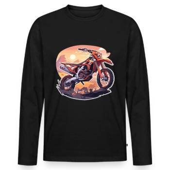 Motocross Motocross Motorcycle Motocross Kids - Men's Premium Organic Long Sleeve Shirt - black - Front - Nico (187cm)