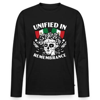 Unified In Remembrance Dia De Muertos - Men's Premium Organic Long Sleeve Shirt - black - Front - Nico (187cm)
