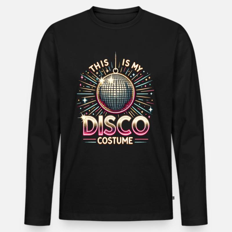 This Is My Disco Costume - Männer Premium Bio Langarmshirt - Schwarz