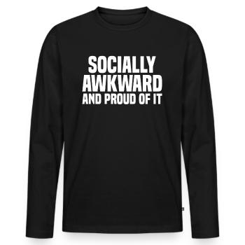 Misanthrope Antisocial Introvert - Men's Premium Organic Long Sleeve Shirt - black - Front - Nico (187cm)