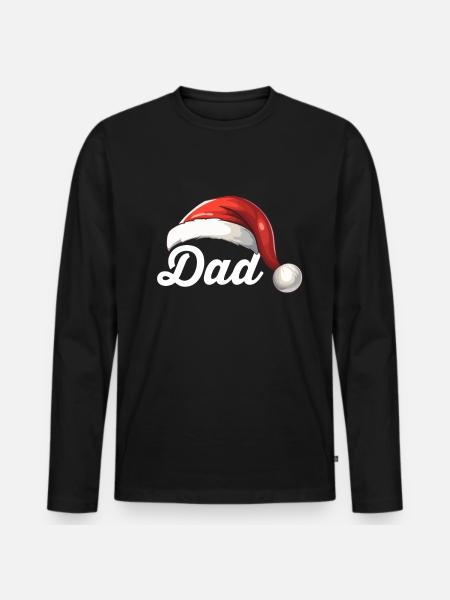 Santa Hat Dad Dad - Men's Premium Organic Long Sleeve Shirt - black