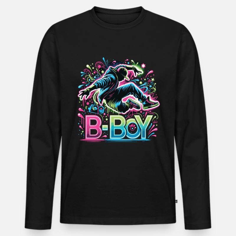 Breakdance Breakdancer Breakdance Kinder - Männer Premium Bio Langarmshirt - Schwarz
