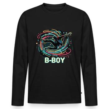 Breakdance Breakdancer Breakdance Kinder - Männer Premium Bio Langarmshirt - Schwarz - Vorne - Nico (187cm)