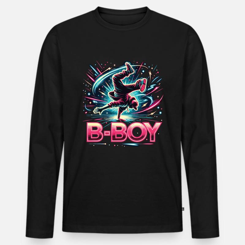 Breakdance Breakdancer Breakdance Kinder - Männer Premium Bio Langarmshirt - Schwarz