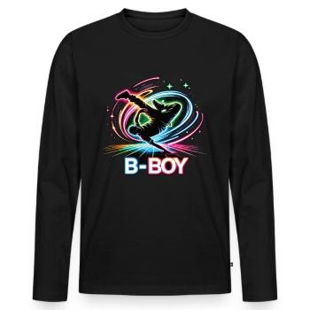Breakdance Breakdancer Breakdance Kinder - Männer Premium Bio Langarmshirt - Schwarz - Vorne - Nico (187cm)