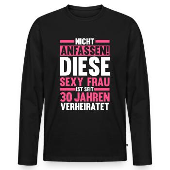 Ehe Perlenhochzeit 30 Jahre Verheiratet Hochzeitst - Männer Premium Bio Langarmshirt - Schwarz - Vorne - Nico (187cm)