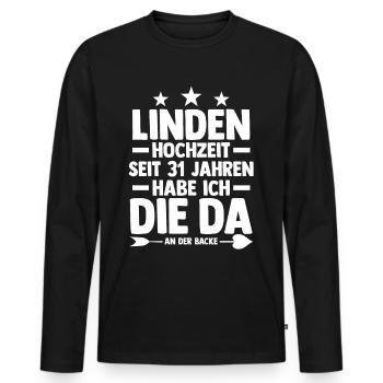 Ehe Lindenhochzeit 31 Jahre Verheiratet Hochzeitst - Männer Premium Bio Langarmshirt - Schwarz - Vorne - Nico (187cm)