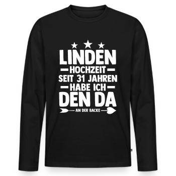 Ehe Lindenhochzeit 31 Jahre Verheiratet Hochzeitst - Männer Premium Bio Langarmshirt - Schwarz - Vorne - Nico (187cm)