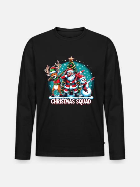 Christmas Squad - Men's Premium Organic Long Sleeve Shirt - black