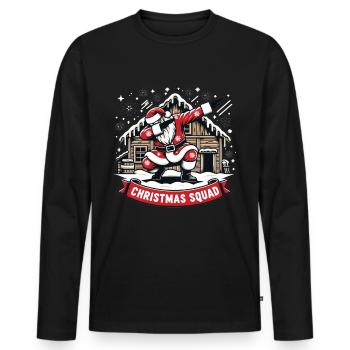 Christmas Squad - Men's Premium Organic Long Sleeve Shirt - black - Front - Nico (187cm)