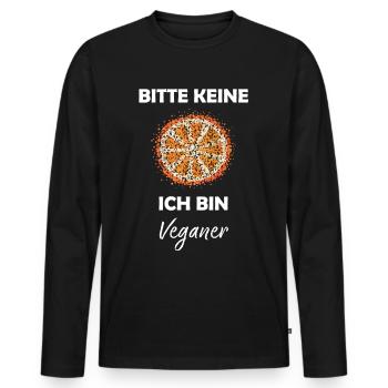 Veganer Vegan Früchte Blutorange Sommerfrüchte - Männer Premium Bio Langarmshirt - Schwarz - Vorne - Nico (187cm)