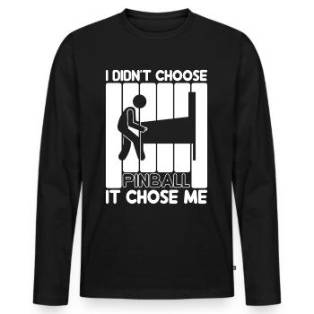 Je n’ai pas choisi le flipper, il me choisit le cadeau du jeu - T-shirt manches longues Premium bio Homme - noir - Devant - Nico (187cm)