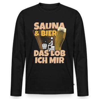 Bier Wellness Saunagänger Saunieren Saunierer Saun - Männer Premium Bio Langarmshirt - Schwarz - Vorne - Nico (187cm)