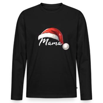 Mama Elf - Männer Premium Bio Langarmshirt - Schwarz - Vorne - Nico (187cm)