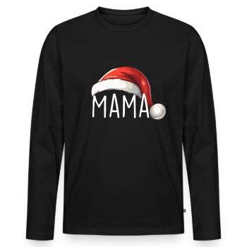 Mama Elf - Männer Premium Bio Langarmshirt - Schwarz - Vorne - Nico (187cm)