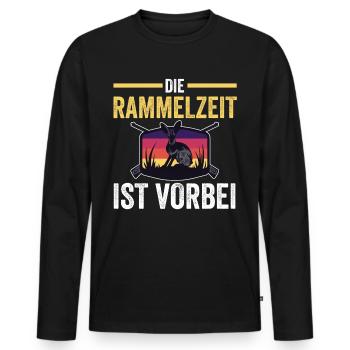 Hasenjäger Hasenjagd Kaninchenjagd Jäger - Männer Premium Bio Langarmshirt - Schwarz - Vorne - Nico (187cm)