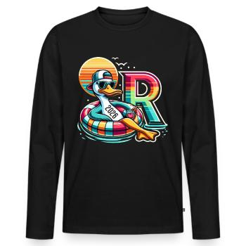 Pension de retraite 2026 Retraite - T-shirt manches longues Premium bio Homme - noir - Devant - Nico (187cm)